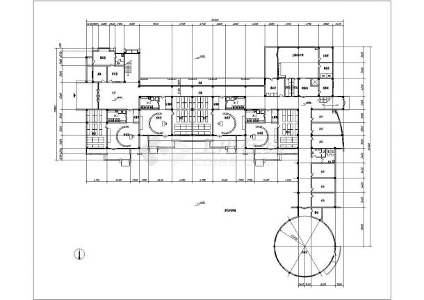 某小区2800平米左右3层框混结构社区幼儿园平面CAD设计图纸-图一
