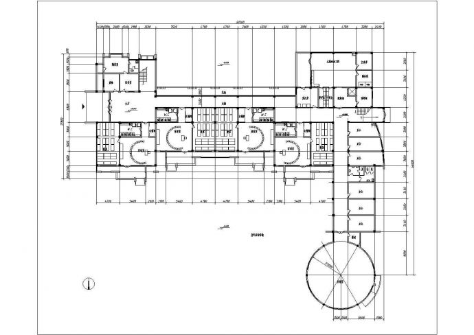 某小区2800平米左右3层框混结构社区幼儿园平面CAD设计图纸_图1