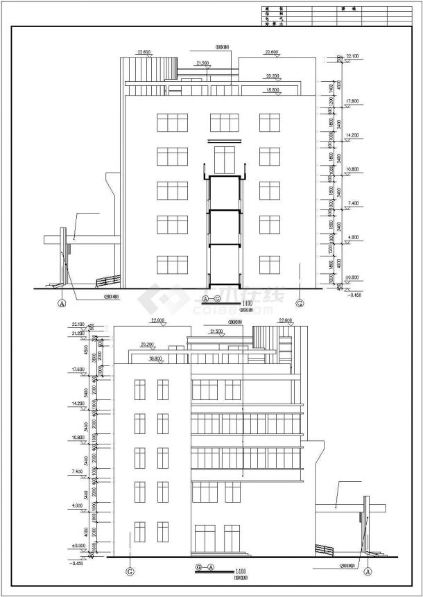 【最新】医院门诊及住院楼建筑设计方案CAD图纸-图二