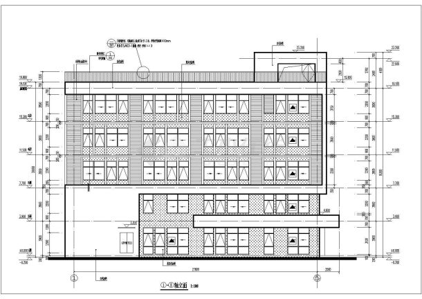 某学校2500平米5层框架结构办公综合楼全套建筑CAD设计图纸-图二