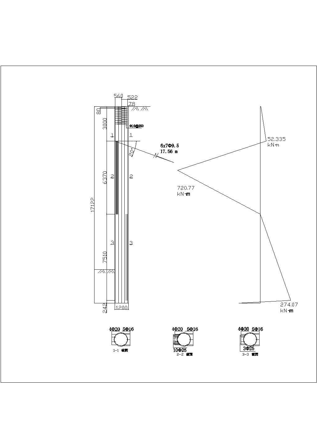 28层商住楼悬臂灌注桩支护工程建筑设计CAD图纸