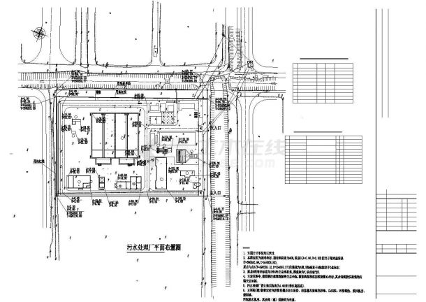 广州某6万平污水处理厂给排水及工艺全套设计CAD图纸-图二