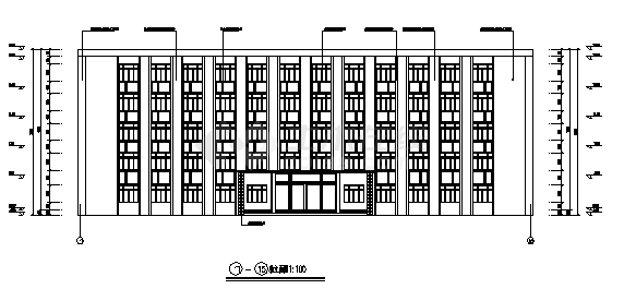 土木工程毕业设计_办公楼设计_4400平方米某五层钢框架结构办公楼建筑施工cad图(含计算书，毕业设计)-图一