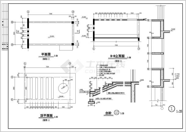 某中学综合实验楼建筑设计施工祥图-图二