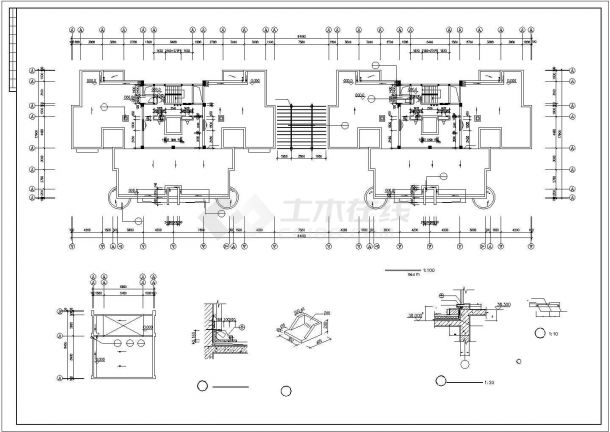 1.4万平米12层框混结构沿街商住楼建筑设计CAD图纸（1-2层商用）-图一