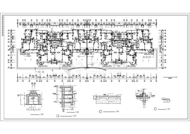 1.4万平米12层框混结构沿街商住楼建筑设计CAD图纸（1-2层商用）-图二