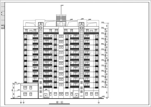 某小区1万平米12层框混结构商住楼平立剖面设计CAD图纸（1-2层商用）-图一