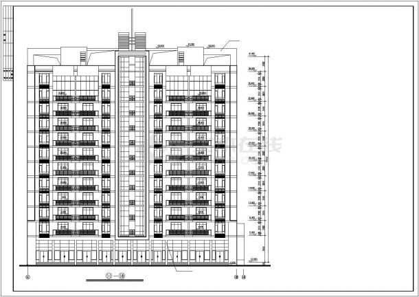 某小区1万平米12层框混结构商住楼平立剖面设计CAD图纸（1-2层商用）-图二