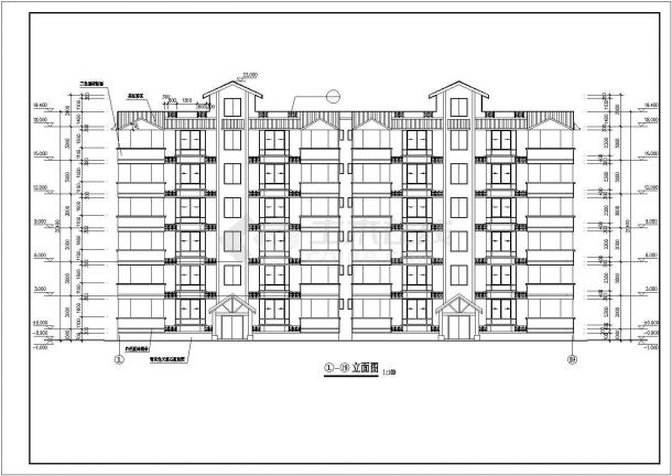 广安市某市区3100平米6层砖混结构住宅楼建筑设计CAD图纸-图二