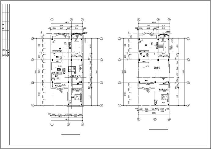 某现代化村镇4层砖混结构民居楼平立剖面设计CAD图纸（含天面层和夹层）_图1