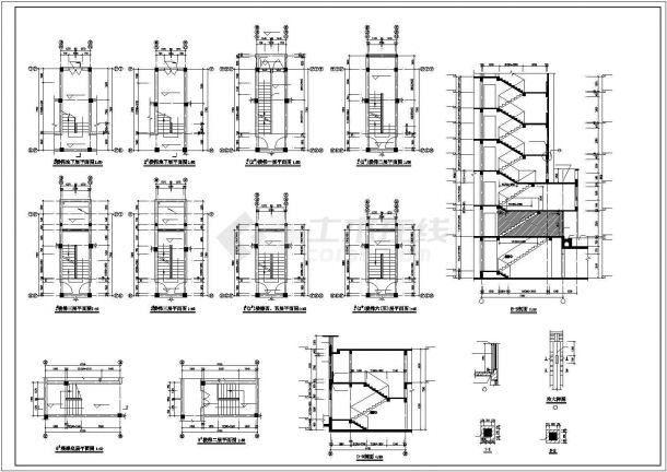 某小区沿街3900平米左右6层框混结构住宅楼建筑设计CAD图纸（含跃层）-图一