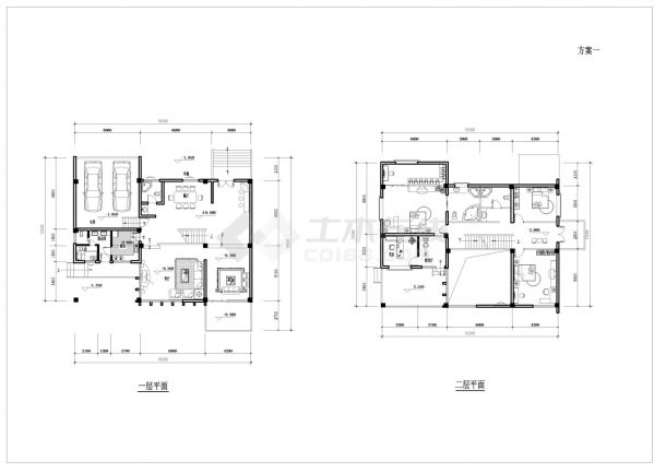 三层独栋豪华别墅建筑全套施工cad图纸，含效果图-图二