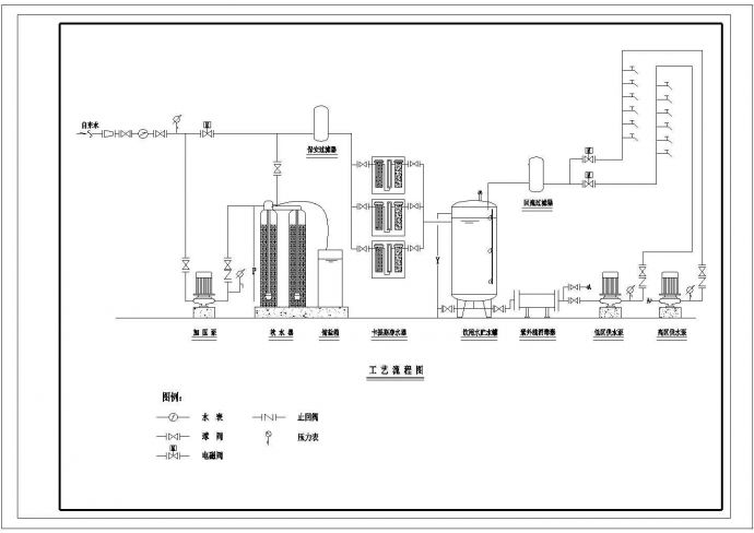 北京某写字楼内部直饮水机房全套设计CAD图纸_图1