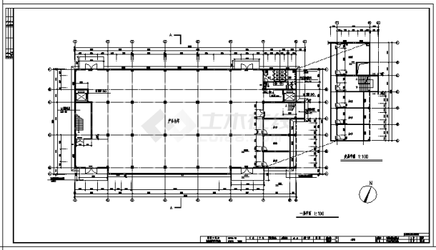 厂房设计_某市四层电子工业厂房生产大楼建施cad图，共十四张-图二