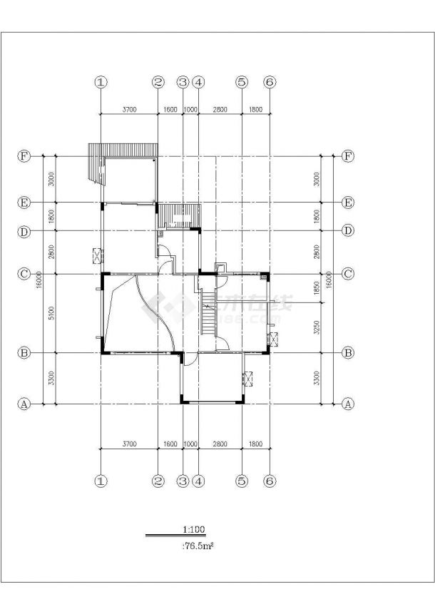 某三层别墅平立面（含屋顶平面图）建筑施工图-图二