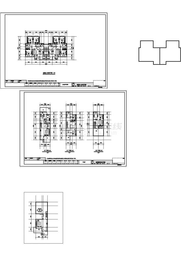 某连排别墅建筑设计CAD图-图一