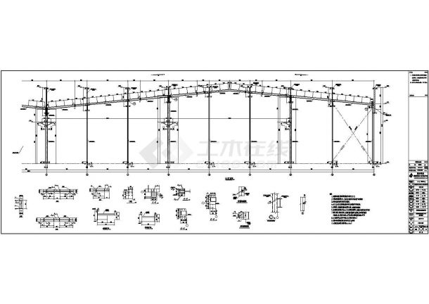 厂房设计_成都某钢结构厂房建筑设计施工图纸-图一