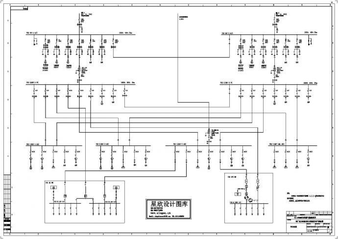 1000MW机组脱硫区电气主接线图cad图纸_图1
