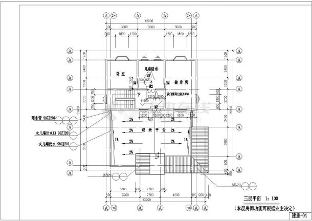 经典多层小型别墅建筑cad施工图-图一