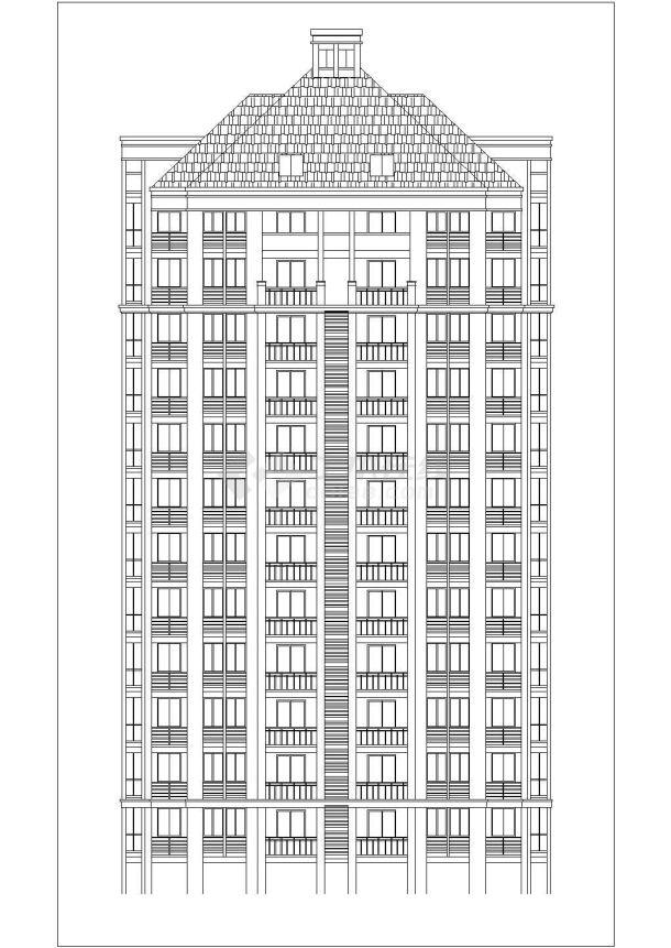 南宁市某小区18+6层两栋框混结构住宅楼平立剖面设计CAD图纸-图二