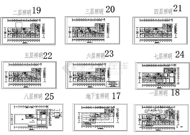 长50.14米 宽21.24米 -1+8层医院住院楼电施-图一