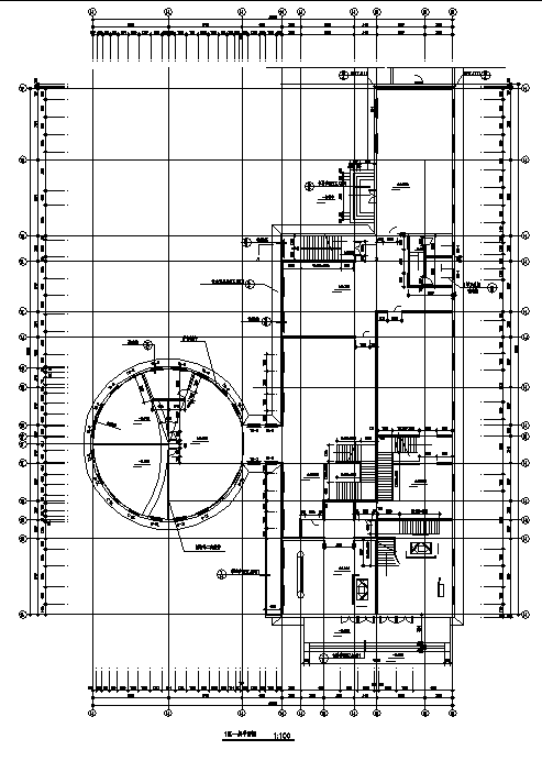 三角形地块3层7785平米L形砖混及框架宾馆综合楼建筑设计施工cad图纸-图二