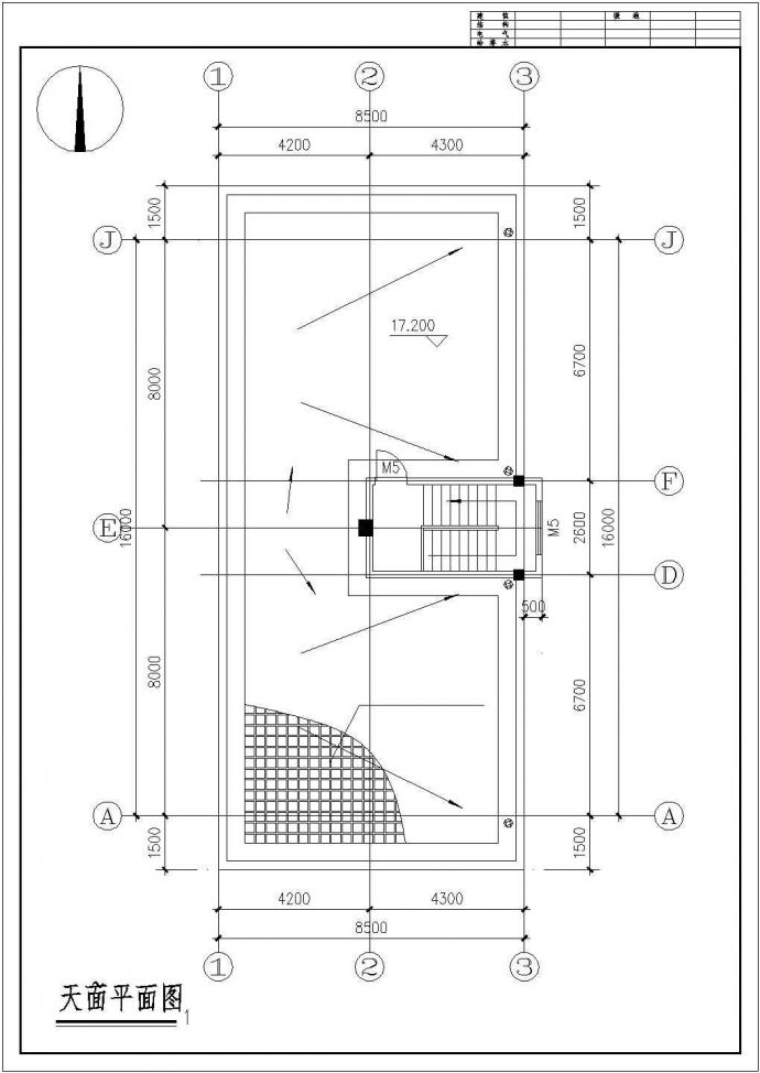 3800平米6层框混结构商住楼平立剖面设计CAD图纸（1层商用/含夹层）_图1