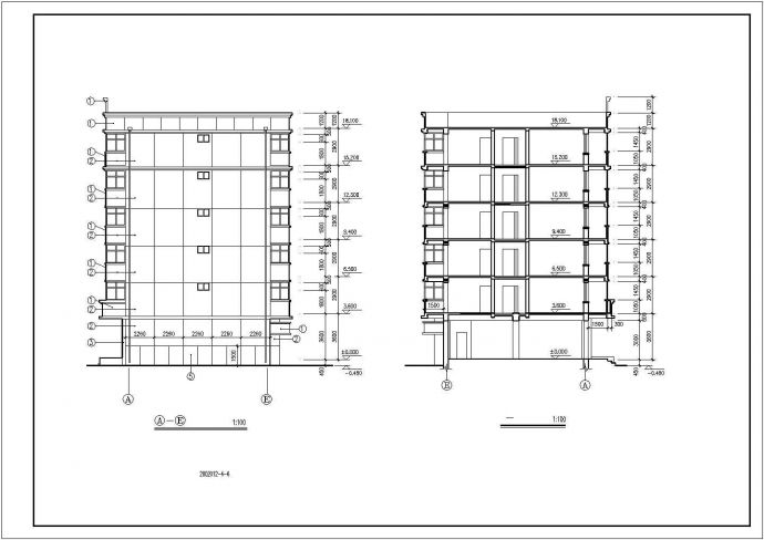 某小区沿街3900平米6层砖混结构商住楼建筑设计CAD图纸（底层商用）_图1