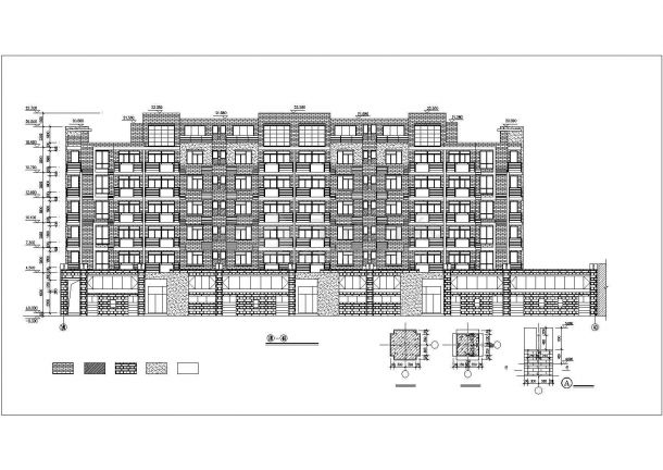 4200平米6层砖混住宅楼建筑设计CAD图纸（含夹层和地下层/底层商铺）-图二