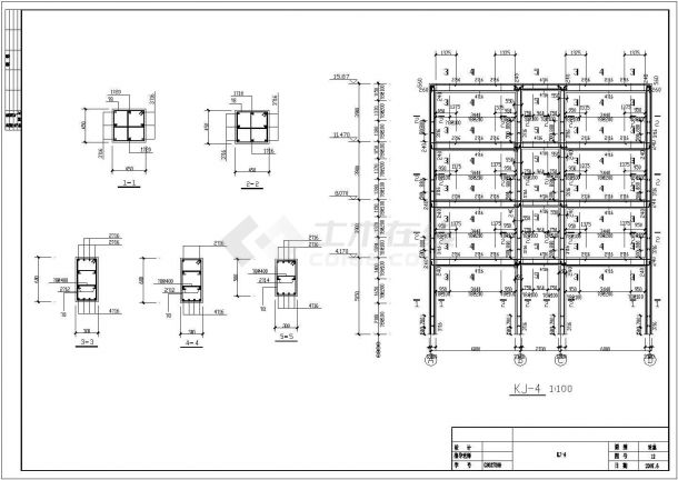 土木工程毕业设计_办公楼设计_某4500平米框架结构大学办公楼毕业设计方案CAD图纸-图一