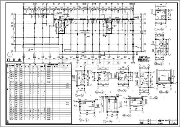 3900平米左右6层混合结构商住楼建筑设计CAD图纸（底层商用）-图一