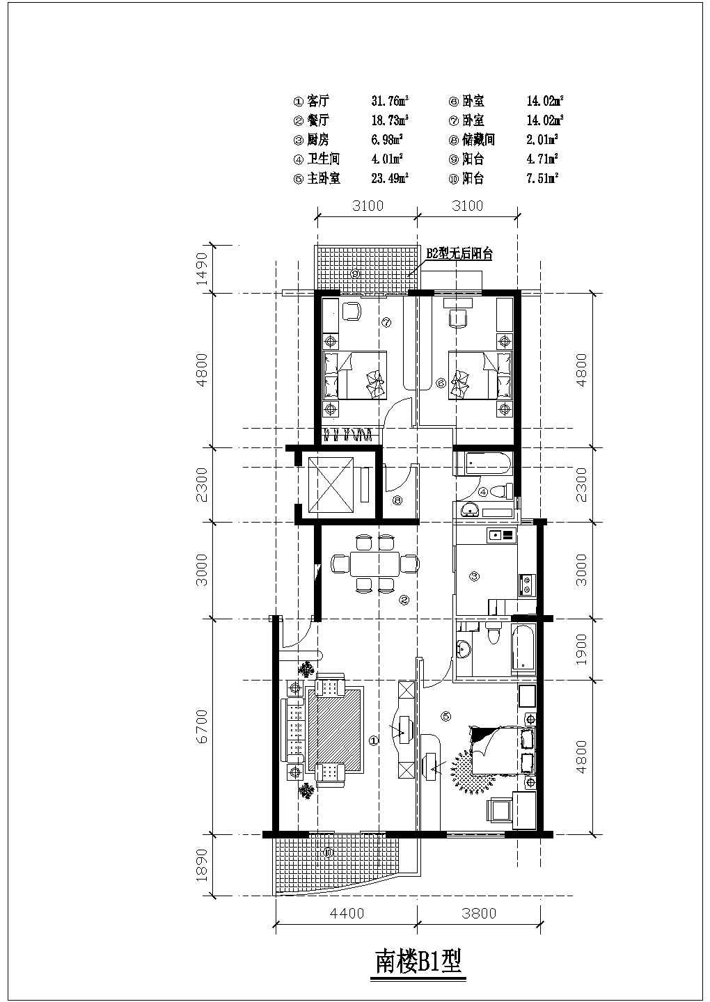 厦门市某新建小区70-135平米热门户型设计CAD图纸（共13张）