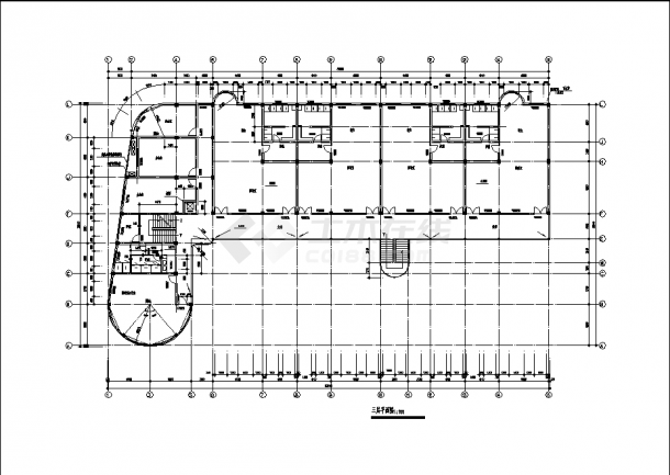 3层3176平米镇中心幼儿园教学楼建筑设计施工cad图纸-图一