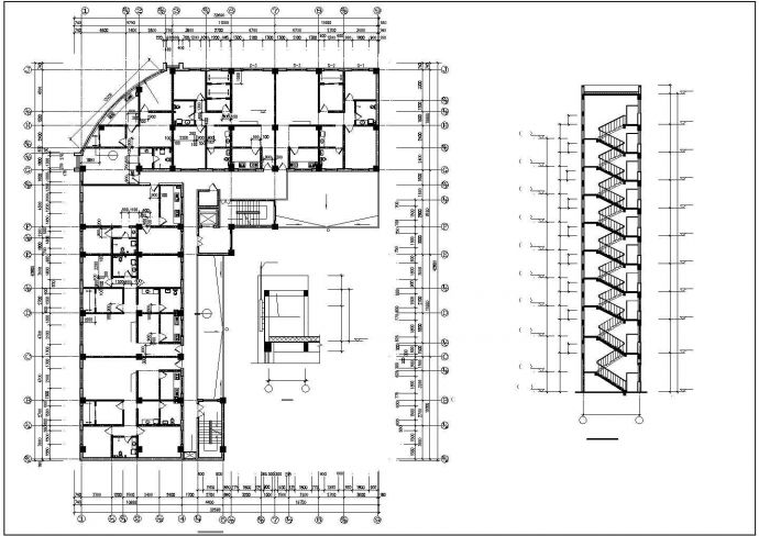 7700平米9层沿街框架结构商住楼建筑设计CAD图纸（底层商用）_图1