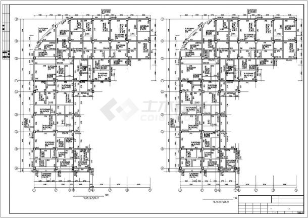 北京某街道8千平米左右10层框混结构商住楼全套结构设计CAD图纸-图一