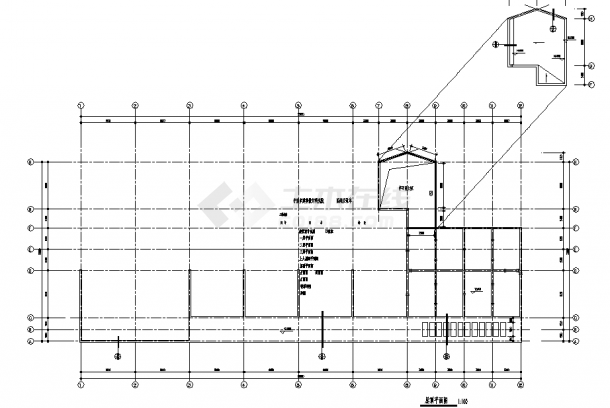 南京3层幼儿园教学楼建筑设计施工cad图纸-图二