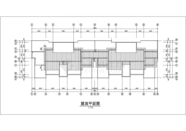 兰州市某小区2600平米左右6+1层混合结构住宅楼平剖面设计CAD图纸-图二