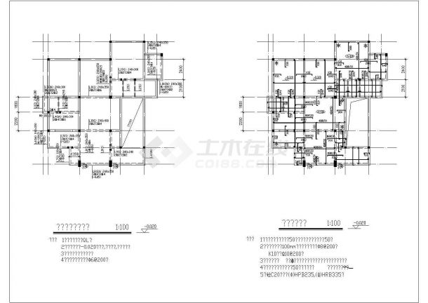 某二层带阁楼层砖混结构现代风格别墅设计cad全套建筑施工图（含结构设计，含效果图）-图一