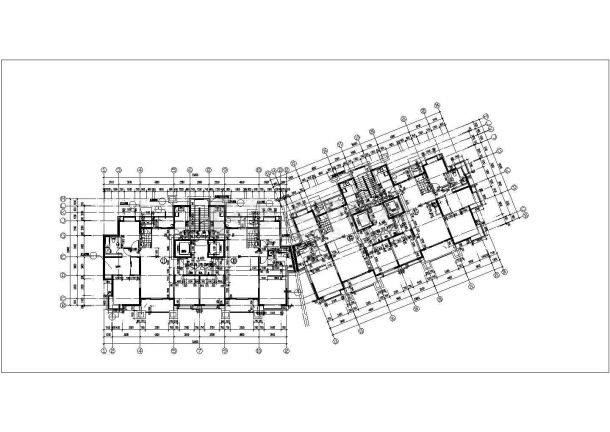 上海某现代化小区19+16层两栋高层住宅楼平面设计CAD图纸（含机房层）-图二