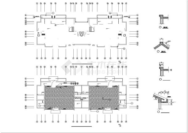 2950平米6层混合结构住宅楼平立剖面设计CAD图纸（带阁楼和架空层）-图一
