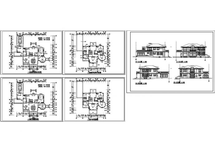 两套别墅建筑设计施工图纸_图1
