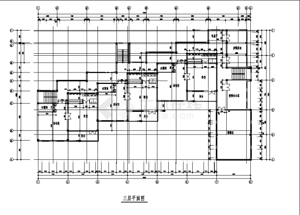 湖北3层幼儿园教学楼建筑设计施工cad图纸-图一