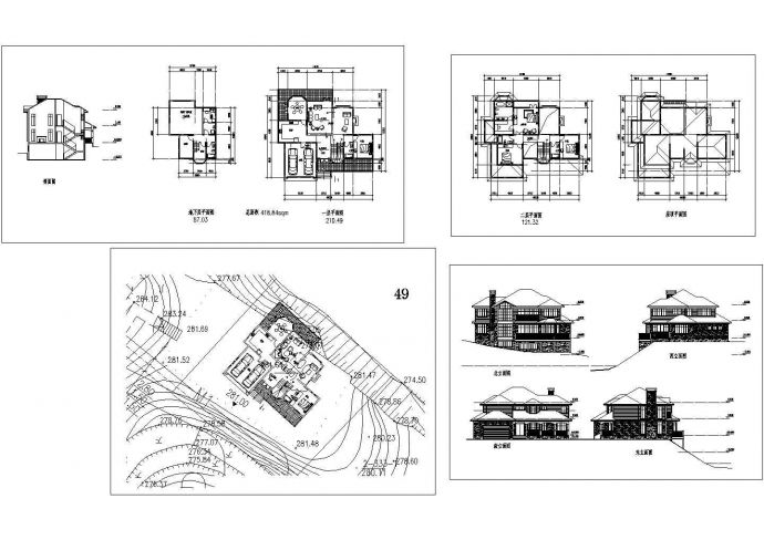 两层现代风格别墅建筑设计施工图_图1