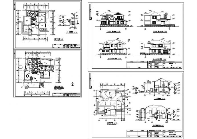 两层别墅建筑cad全套设计施工图（含效果图）_图1