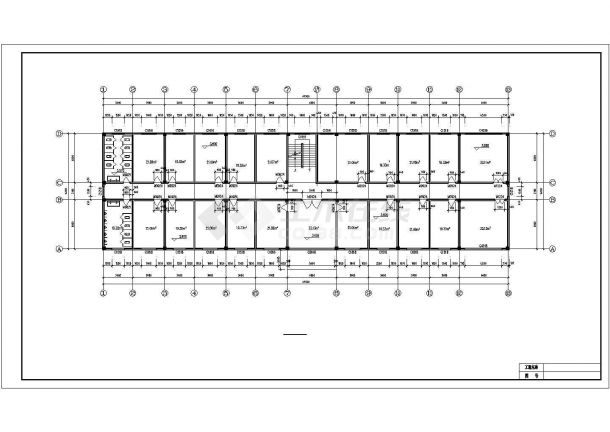 办公楼设计_郑州某公司2000平米3层框架结构办公楼全套建筑设计CAD图纸-图二
