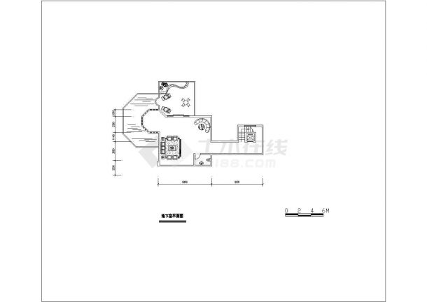 某三套户型独栋别墅CAD施工平面图-图一
