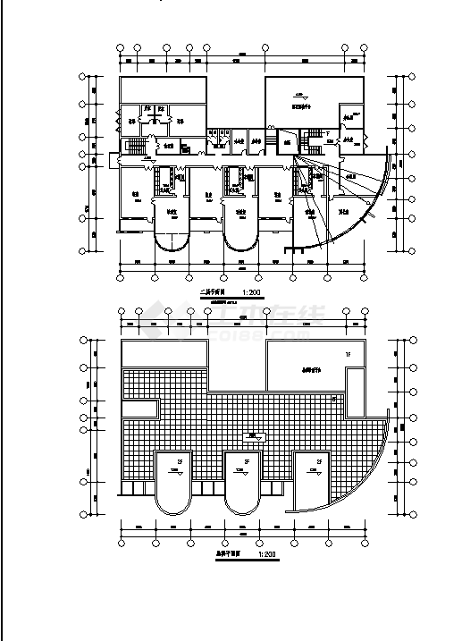 1900平方米2层幼儿园教学楼建筑设计施工cad图纸-图一