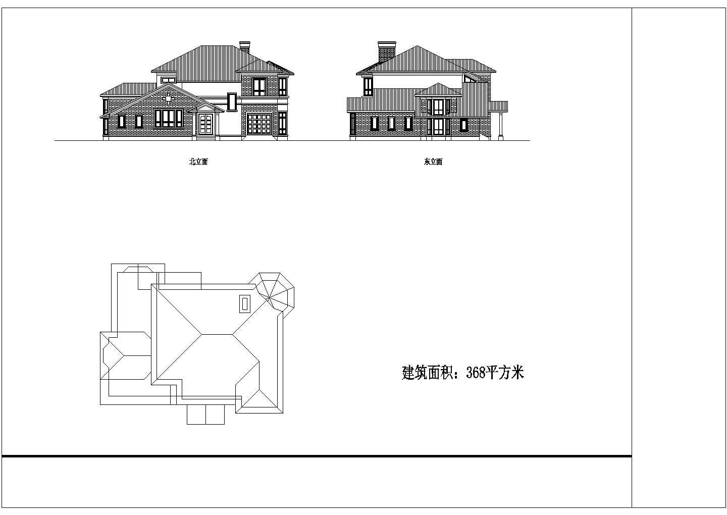 某368平独栋二层别墅CAD施工图