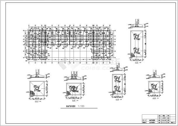 上海某5400平米4层框架结构写字楼建筑设计CAD图纸-图二