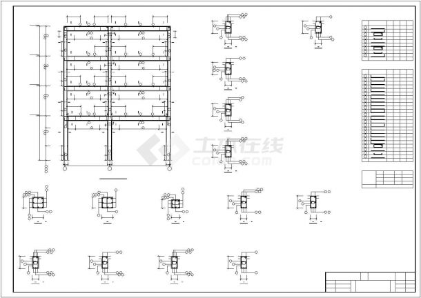 土木工程毕业设计_某3285平米五层框架结构住宅楼毕业设计cad全套结构施工图（含建筑设计，含计算书）-图二